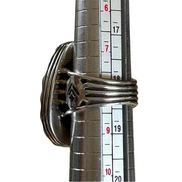 Silpada Vintage Turquoise Ring Exquisite Substantial Sterling Silver Detail Sz 8 - Picture 7 of 8